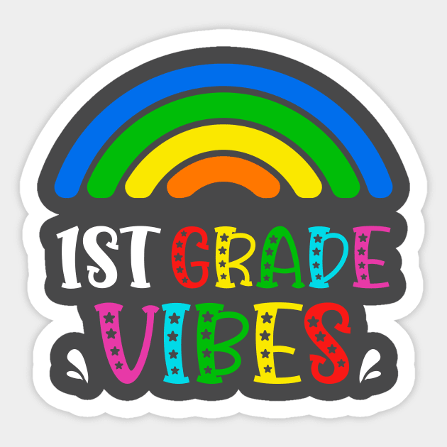 1st Grade Vibes Rainbow Back to School Kids Sticker by AimArtStudio